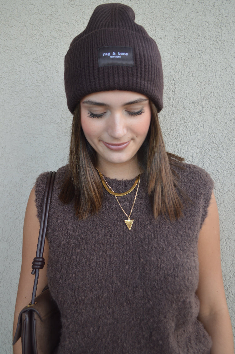 .Rag & Bone Blake Beanie, Brown