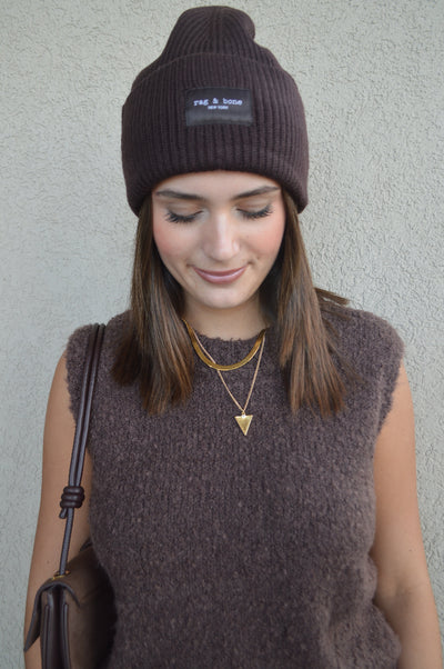 .Rag & Bone Blake Beanie, Brown