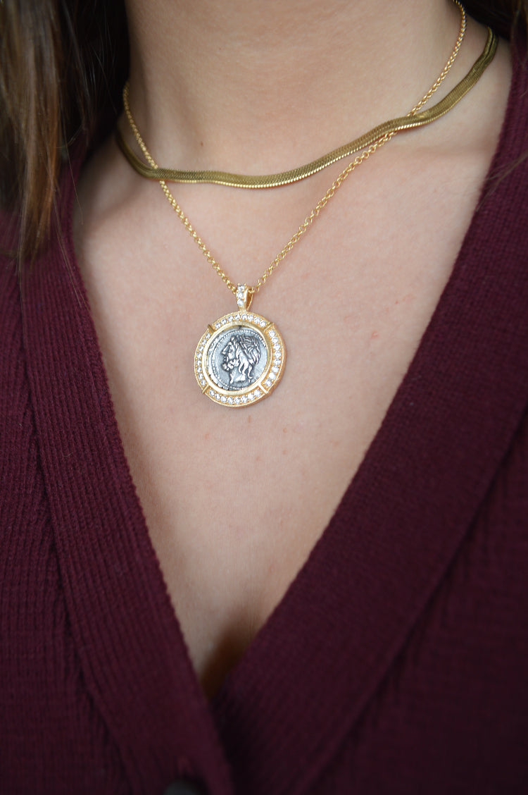 Jupiter Coin Pendant Necklace