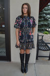 Farm Rio Belle Garden Black Mini Dress
