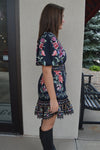 Farm Rio Belle Garden Black Mini Dress