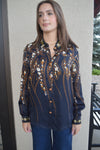 Farm Rio Garden Button Front Blouse