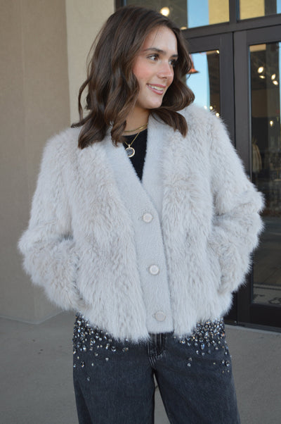 Cara Faux Fur Cardigan