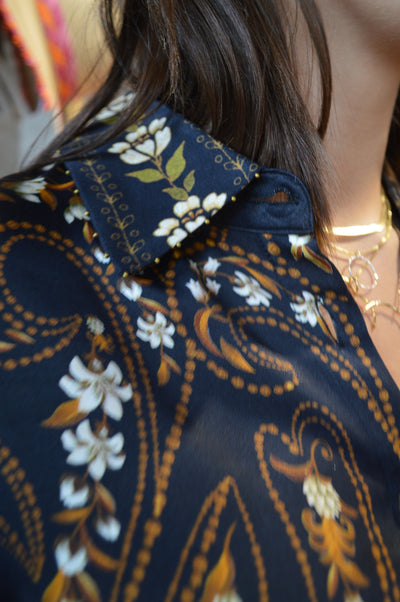 Farm Rio Garden Button Front Blouse