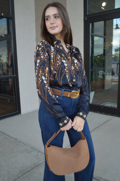 Farm Rio Garden Button Front Blouse