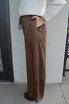 Madison Satin Crop Pants, Chocolate