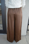Madison Satin Crop Pants, Chocolate