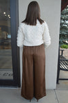 Madison Satin Crop Pants, Chocolate