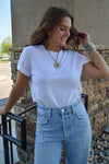 Rails Cotton Cashmere Sweater Tee, White
