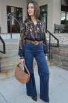 Farm Rio Garden Button Front Blouse