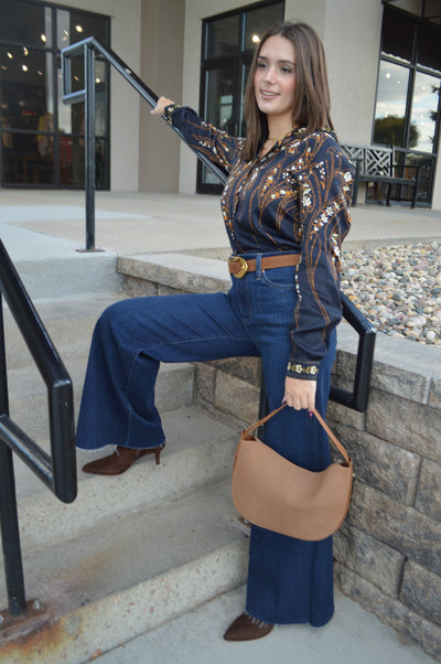 Farm Rio Garden Button Front Blouse