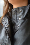 Quinn Cropped Faux Leather Jacket
