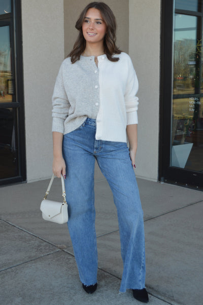 Emma Colorblock Cardigan Sweater