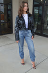 Quinn Cropped Faux Leather Jacket