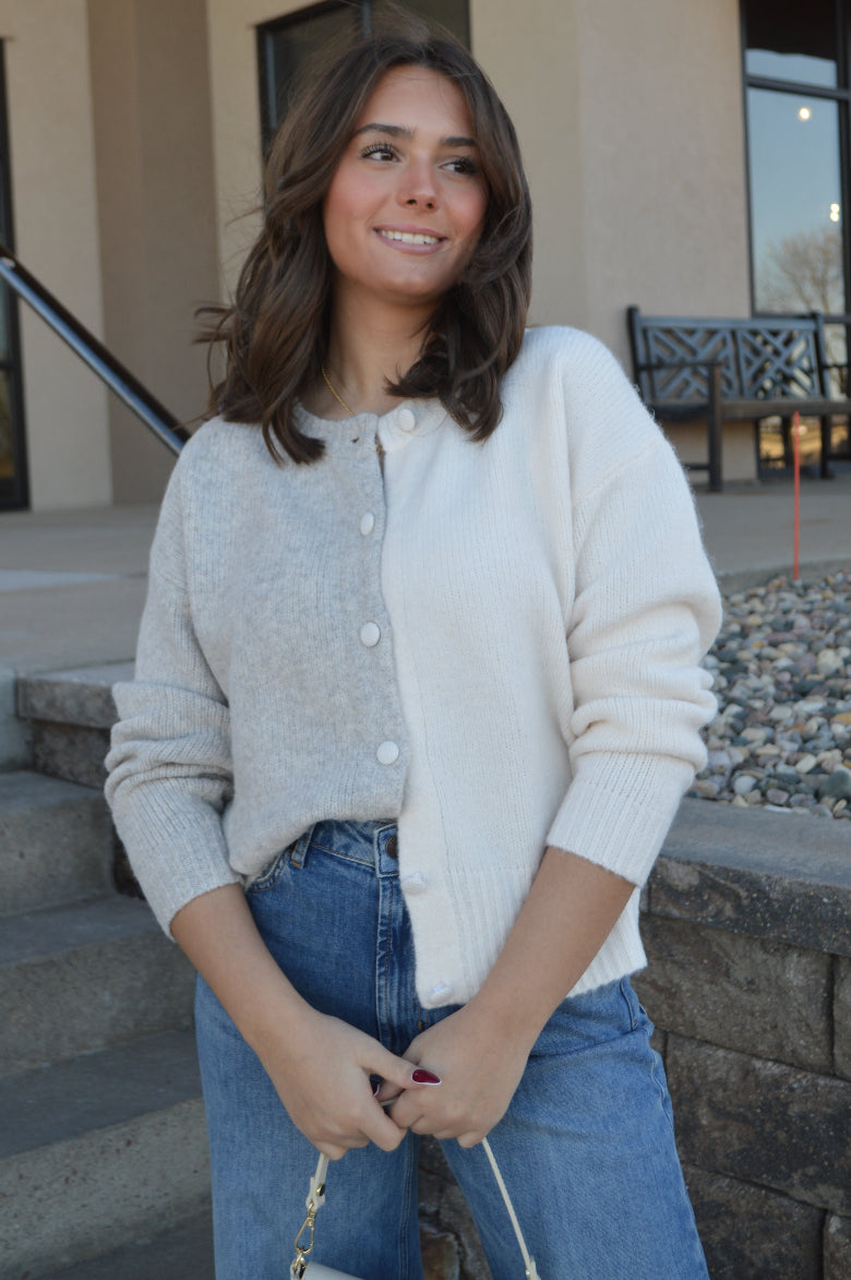 Emma Colorblock Cardigan Sweater