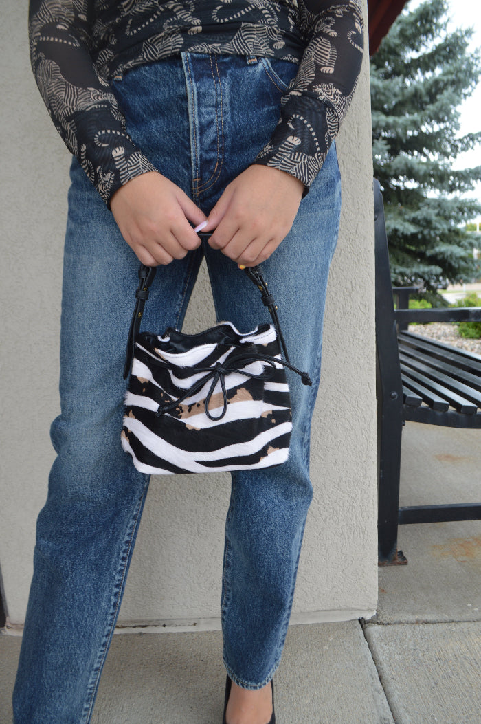 .Randi Zebra Calf Hair Bag