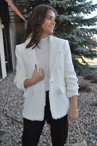 Claudia Ribbed Mock Neck Sweater, Ivory