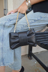 Adele Leather Clutch, Black