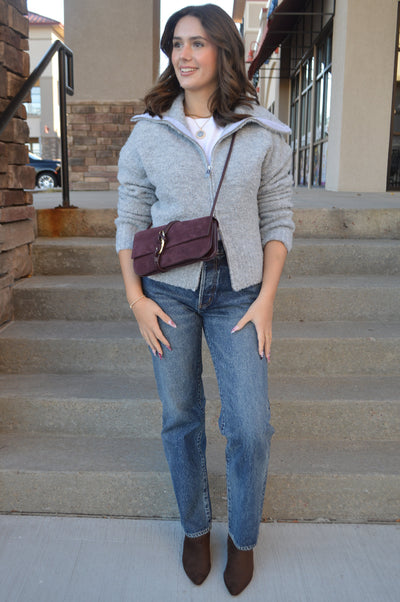 Bobbi Zip Front Bouclé Cardigan