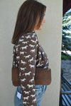 .Alice Suede Handbag, Chocolate