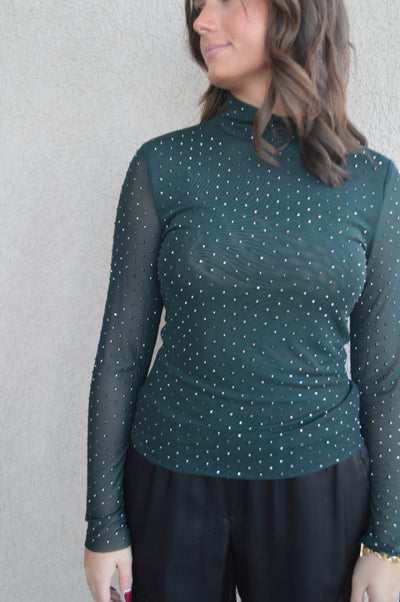 Aster Embellished Mesh Top