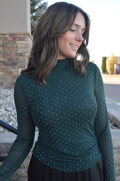 Aster Embellished Mesh Top