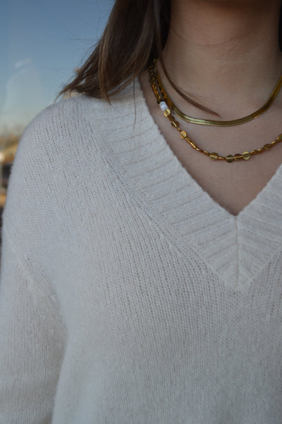 Rails Gisella Wool/Cashmere/Silk Blend Sweater, Ivory