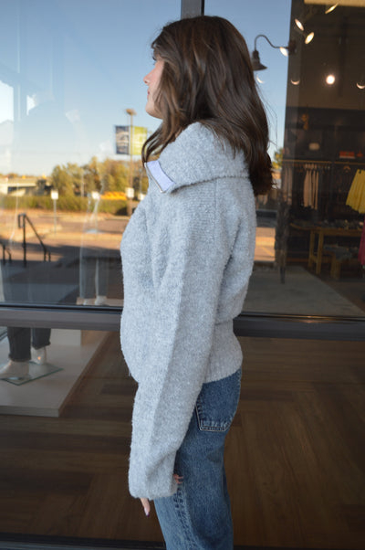 Bobbi Zip Front Bouclé Cardigan