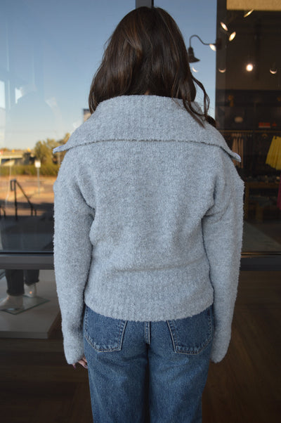 Bobbi Zip Front Bouclé Cardigan