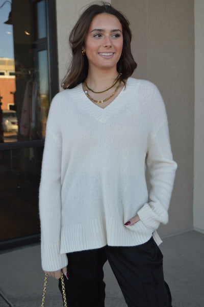 Rails Gisella Wool/Cashmere/Silk Blend Sweater, Ivory