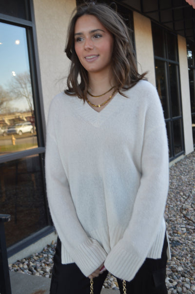 Rails Gisella Wool/Cashmere/Silk Blend Sweater, Ivory