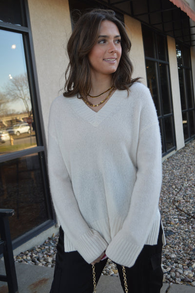 Rails Gisella Wool/Cashmere/Silk Blend Sweater, Ivory