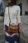 Abby Genuine Suede Handbag, Camel