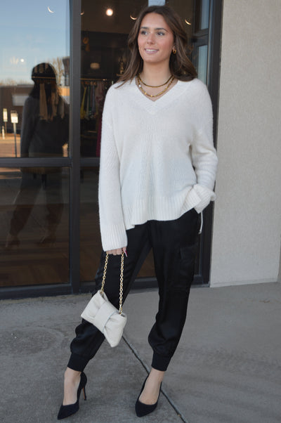 Rails Gisella Wool/Cashmere/Silk Blend Sweater, Ivory