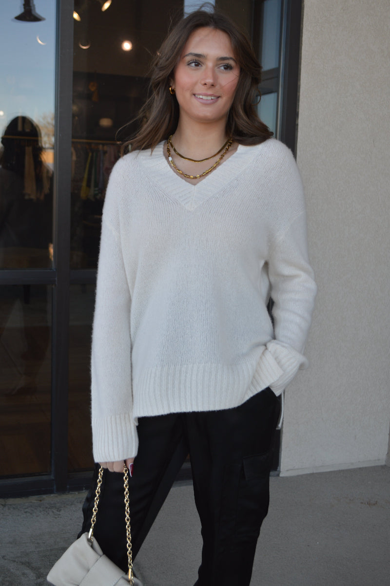 Rails Gisella Wool/Cashmere/Silk Blend Sweater, Ivory