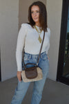 Luna Faux Sherpa Leather Bag