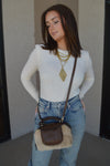 Luna Faux Sherpa Leather Bag