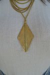 Brass Diamond Shield Pendant