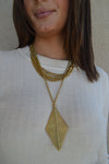Brass Diamond Shield Pendant