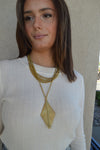 Brass Diamond Shield Pendant