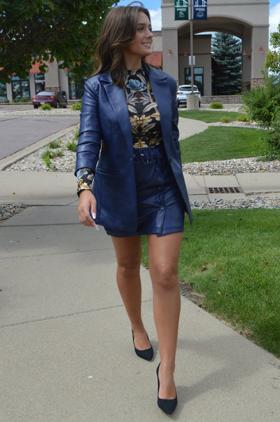Amelia Faux Leather Blazer
