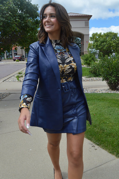 Amelia Faux Leather Blazer