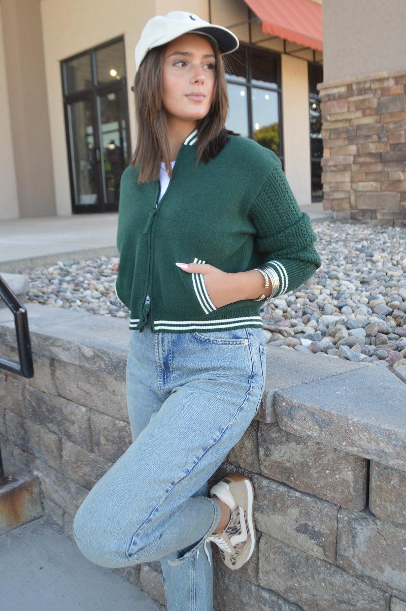 Chelsey Zip Front Sweater Jacket