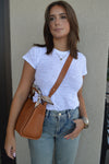 .Tara Faux Leather Bucket Bag, Cognac