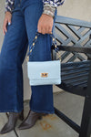 Liv Pebbled Leather Handbag, Powder