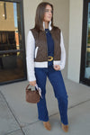 .Gabby Mini Faux Suede Bucket bag, Mocha