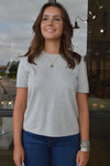 .Rails Cotton Cashmere Sweater Tee, Grey