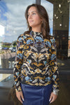 Farm Rio Black Garden Jersey Top