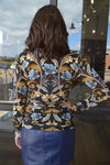 Farm Rio Black Garden Jersey Top