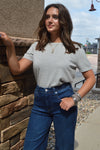 .Rails Cotton Cashmere Sweater Tee, Grey